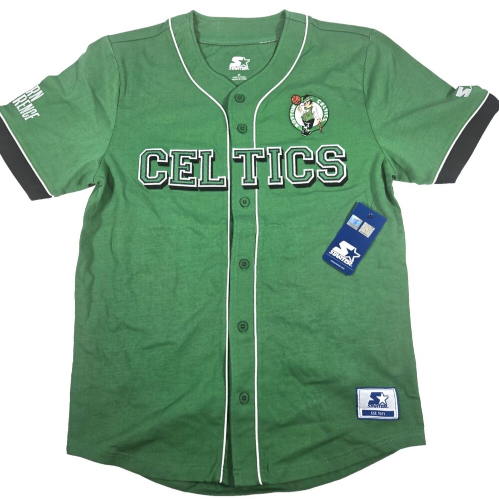 Boston Celtics Green Baseball Jersey Medium Eastern Conference Starter NBA NWT